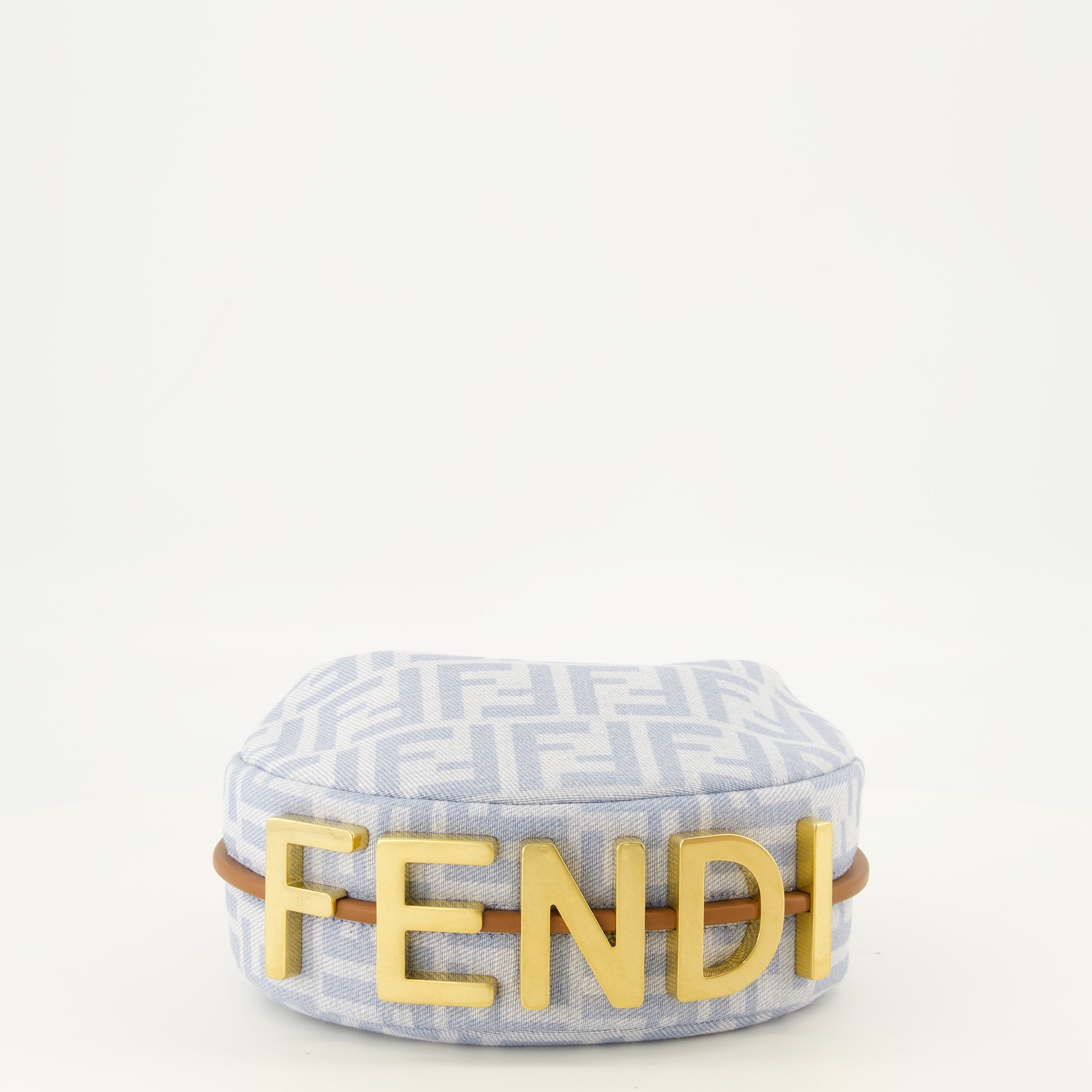 Sacs à main et épaule 펜디그래피 미니 데님 FF 블루 백 Fendi Bleu Femme