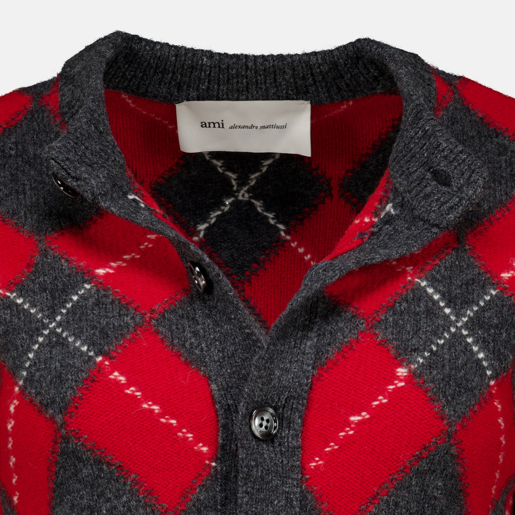 Maille Roter Wollcardigan Ami PARIS Rouge Femme