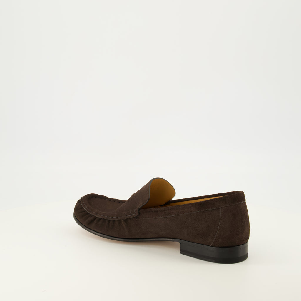 Mocassins Mocassins Maurice en veau velours marron foncé Dior Marron Homme