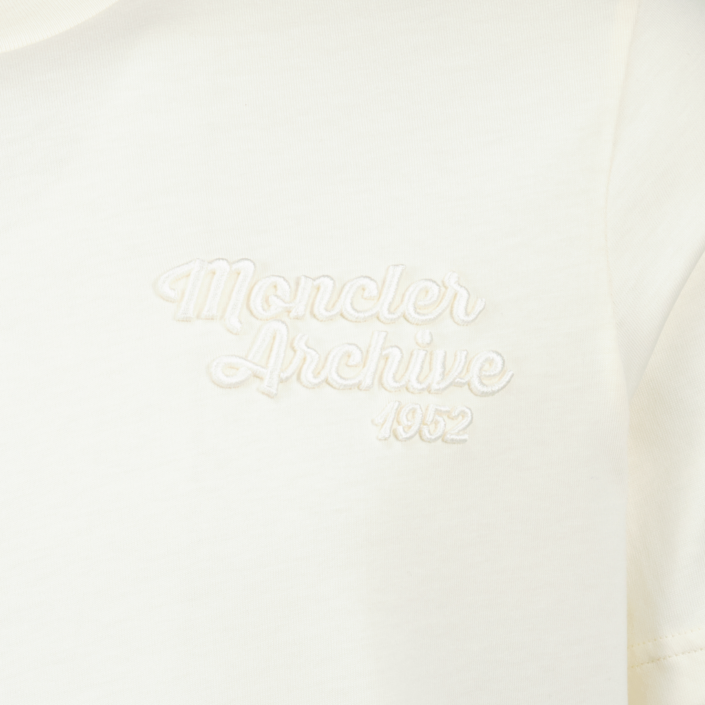 T-shirt T-shirt con logo ricamato Moncler Bianco Homme