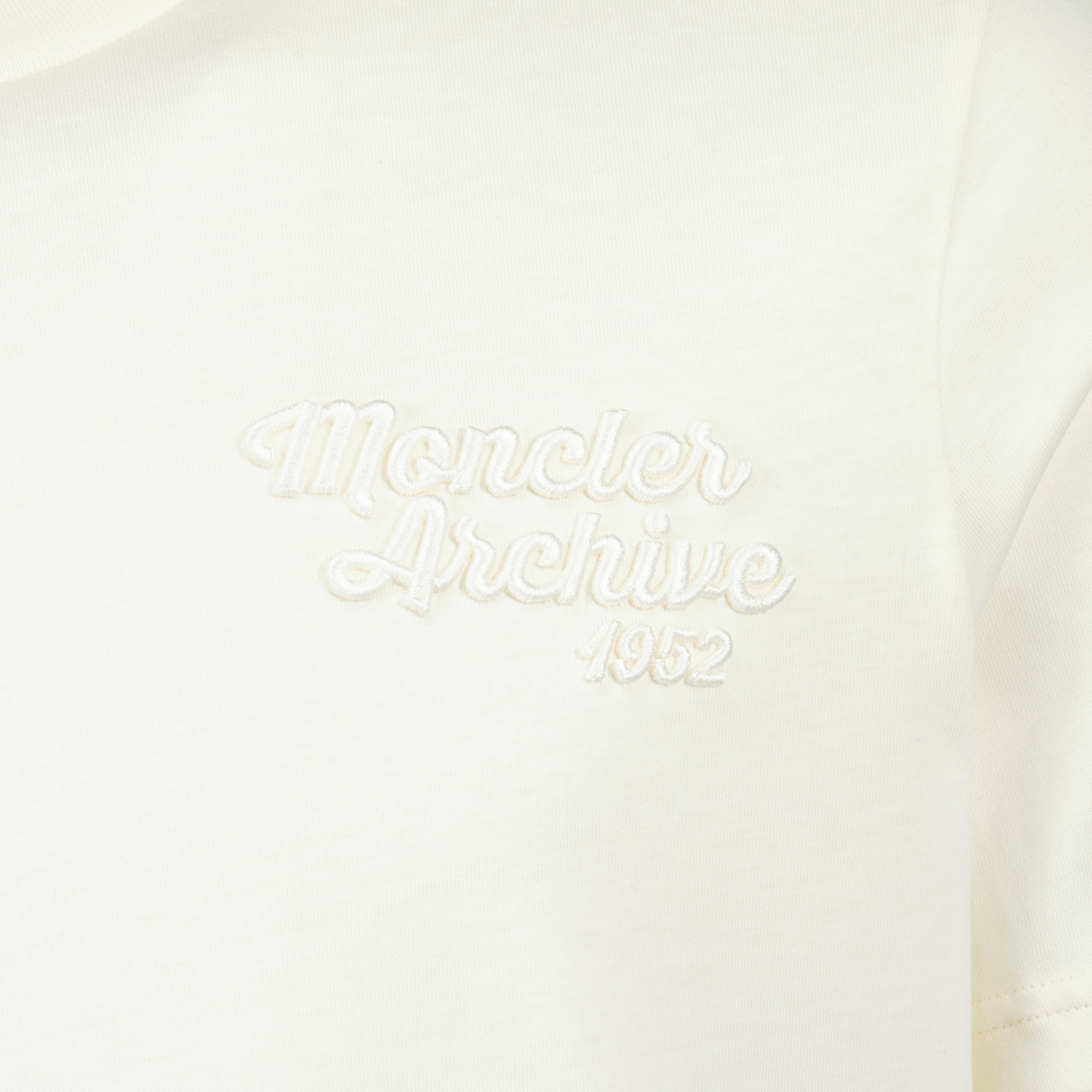 T-shirt T-shirt con logo ricamato Moncler Bianco Homme