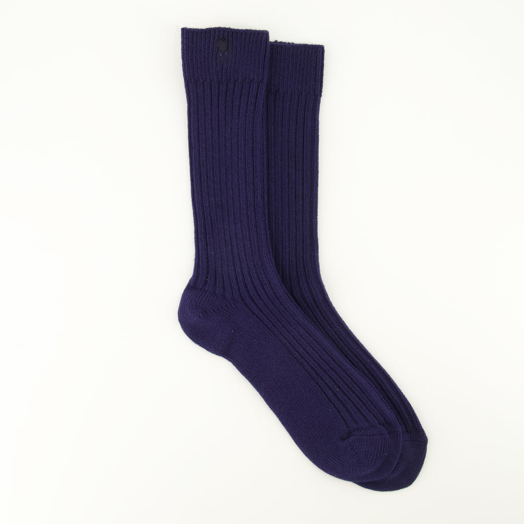 Image de l'article Chaussettes AMI de coeur bleu marine de la marque Ami PARIS pour Unisex - Saison Printemps-Été 2026 - Vue de Face