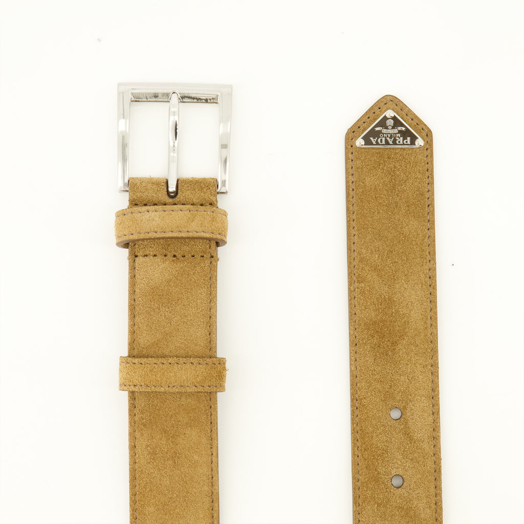 Ceintures Beiger Wildledergürtel Prada Beige Homme