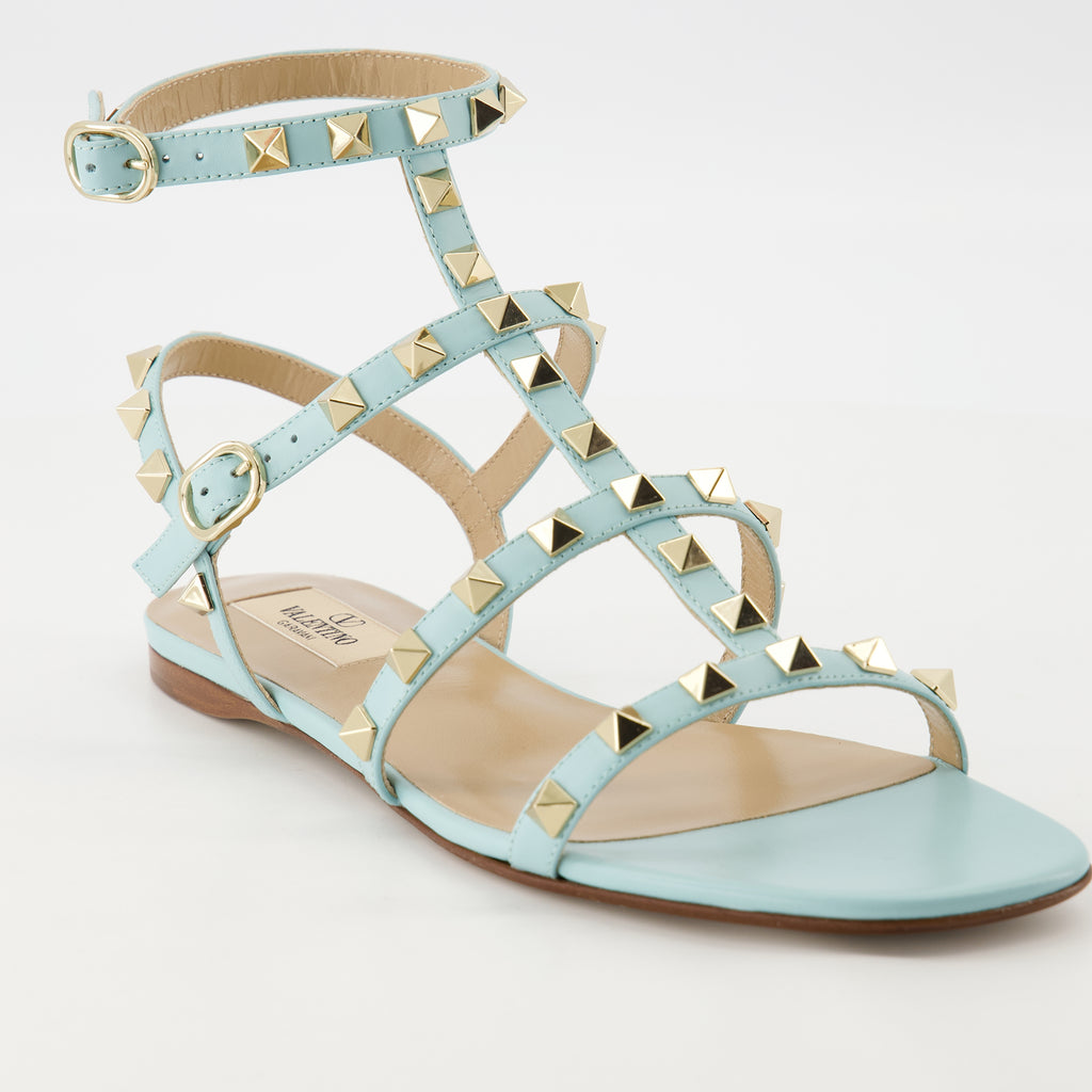 Offene schuhe Rockstud Sandalen Valentino Garavani Blau Femme