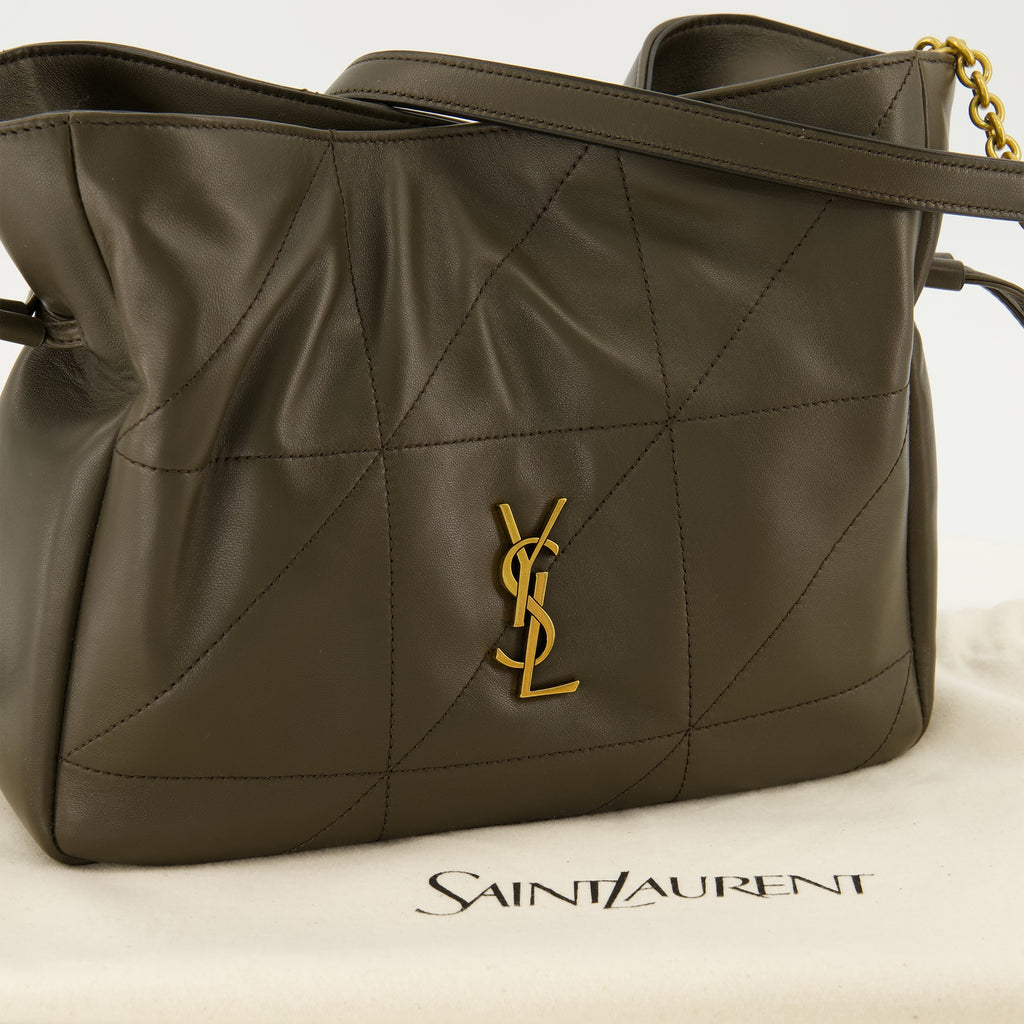Sacs seau 카키 가죽으로 만든 Jamie 숄더 파우치 백 Saint Laurent Kaki Femme