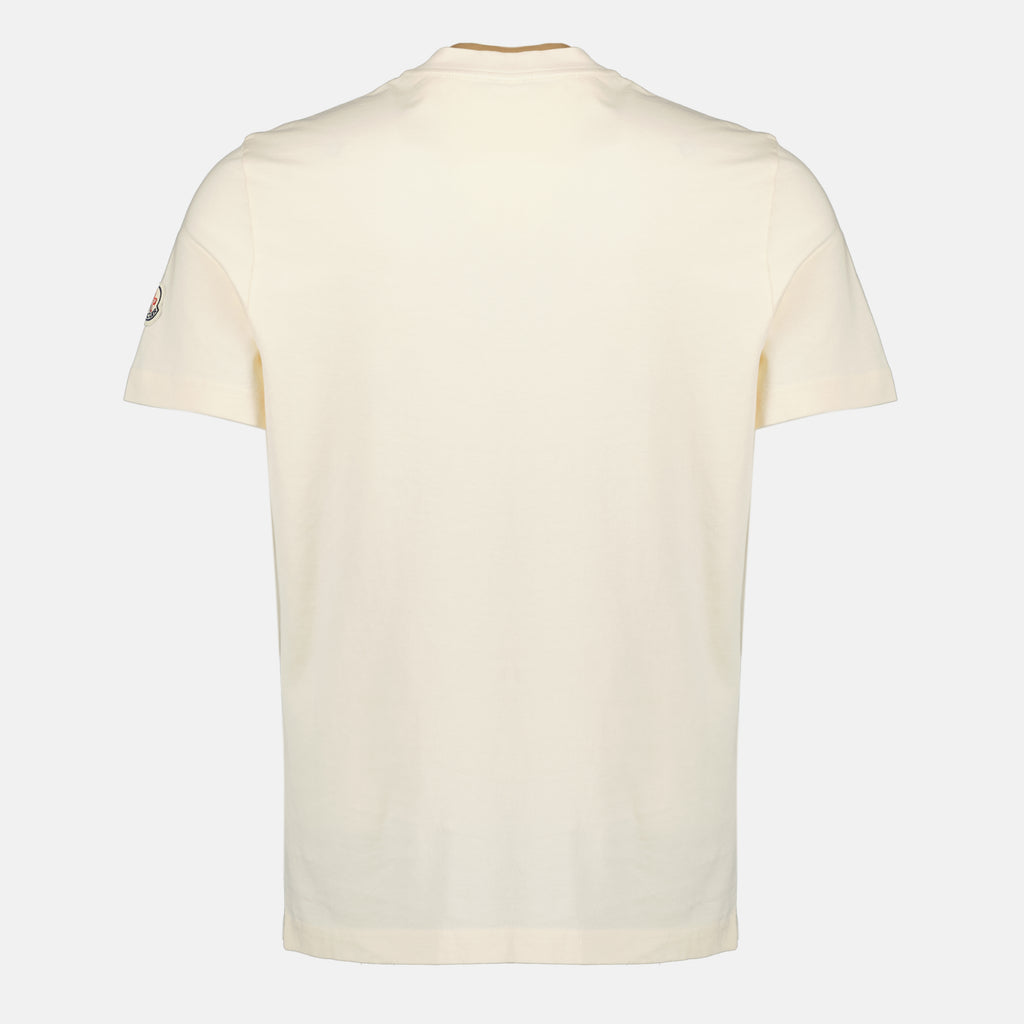 Imagen de la camiseta bordada beige de la marca Moncler para Hombre - Temporada Primavera-Verano 2026 - Vista Trasera