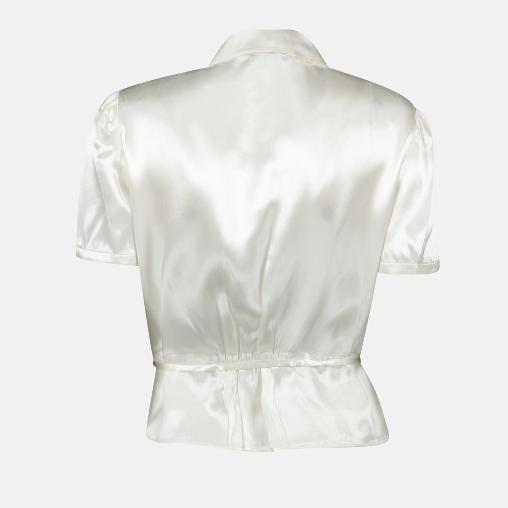 Hemden Chemise en satin Prada Weiß Femme