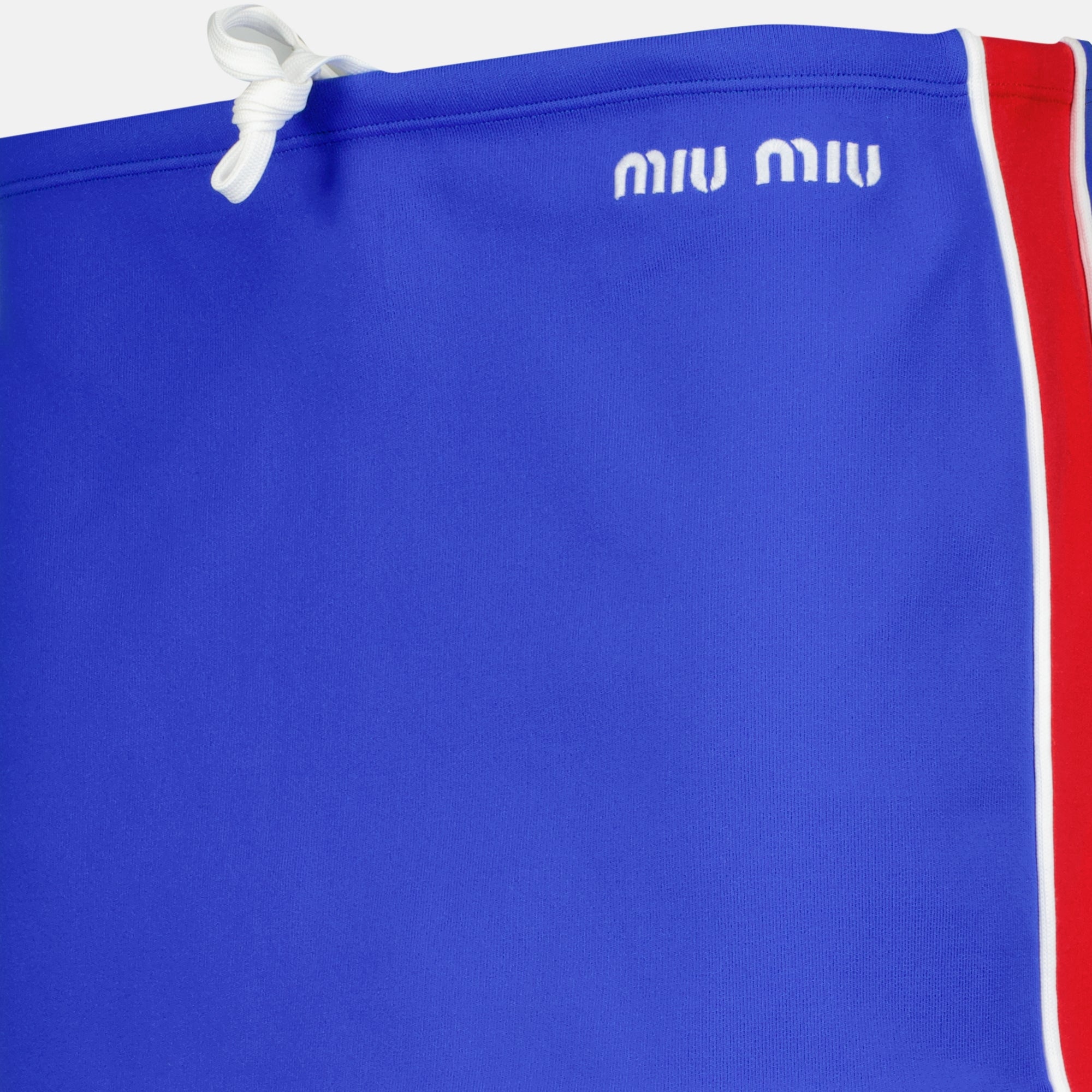 Image de l'article Mini jupe bleue et rouge de la marque Miu Miu pour Femme - Saison Printemps-Été 2026 - Vue détaillée_1