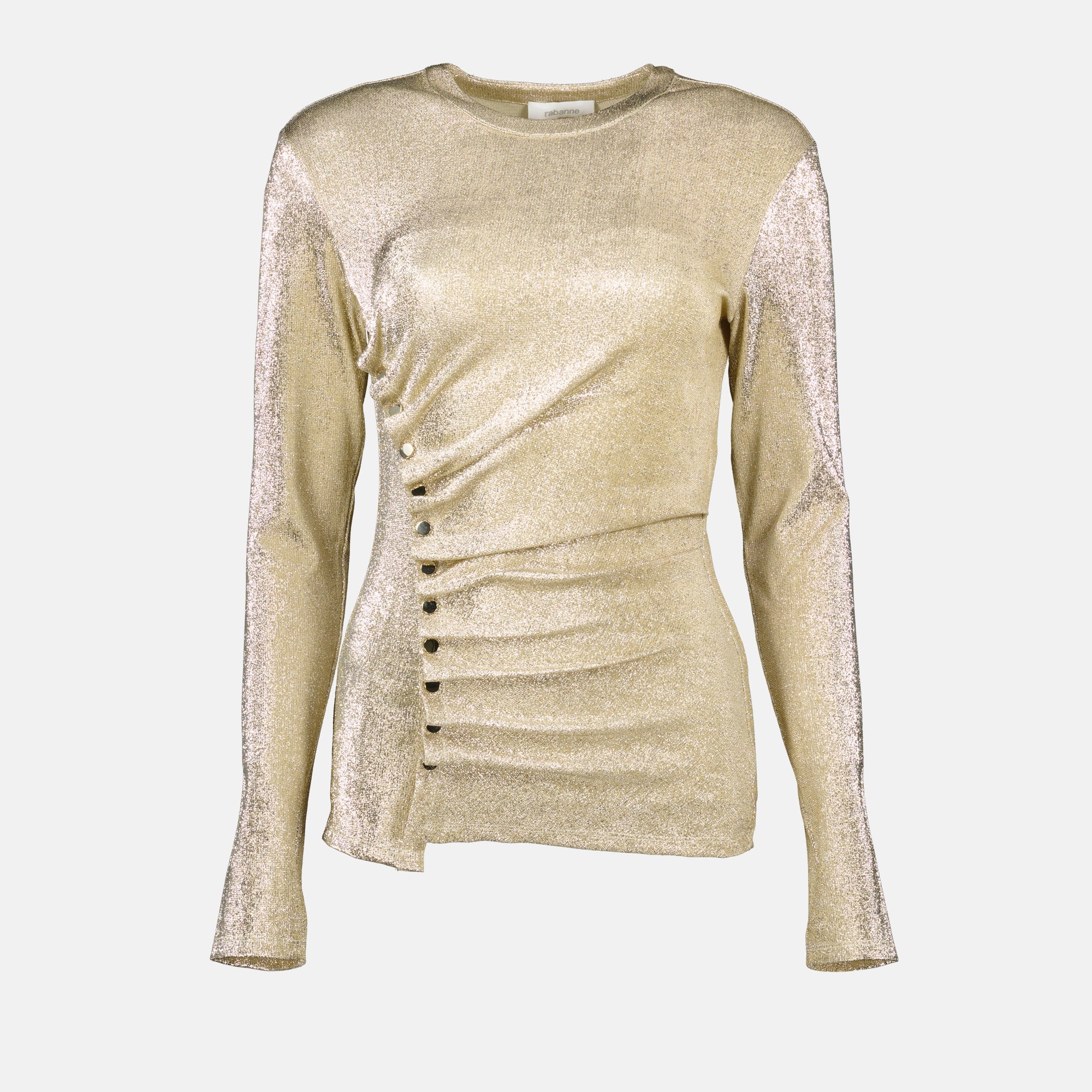 Tops Draped Lurex Top Rabanne Gold Women