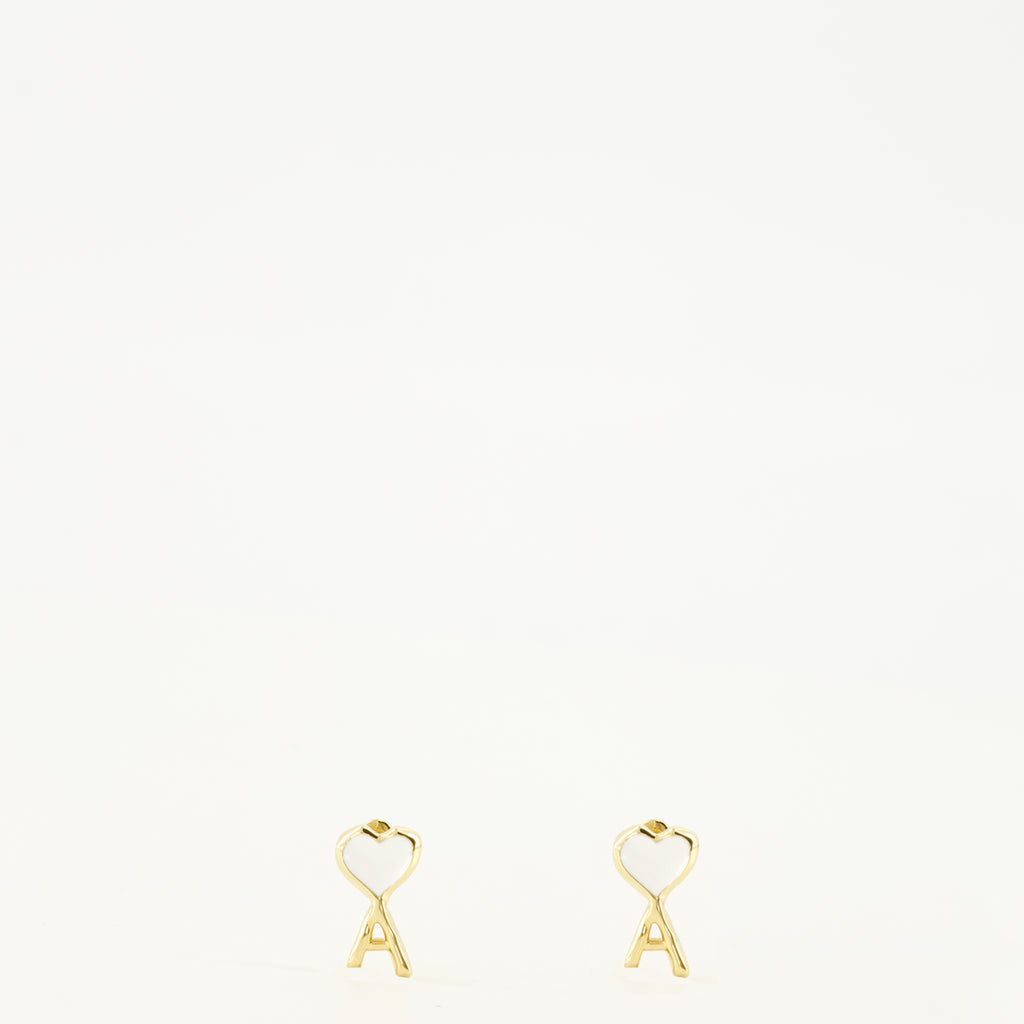 Bijoux Pendientes AMI Corazón Blanco Ami PARIS Doré Femme