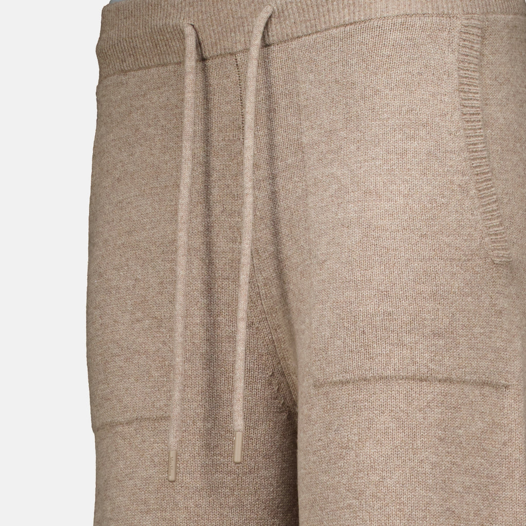 Pantalons Pantalon large en cachemire Max Mara Beige Femme
