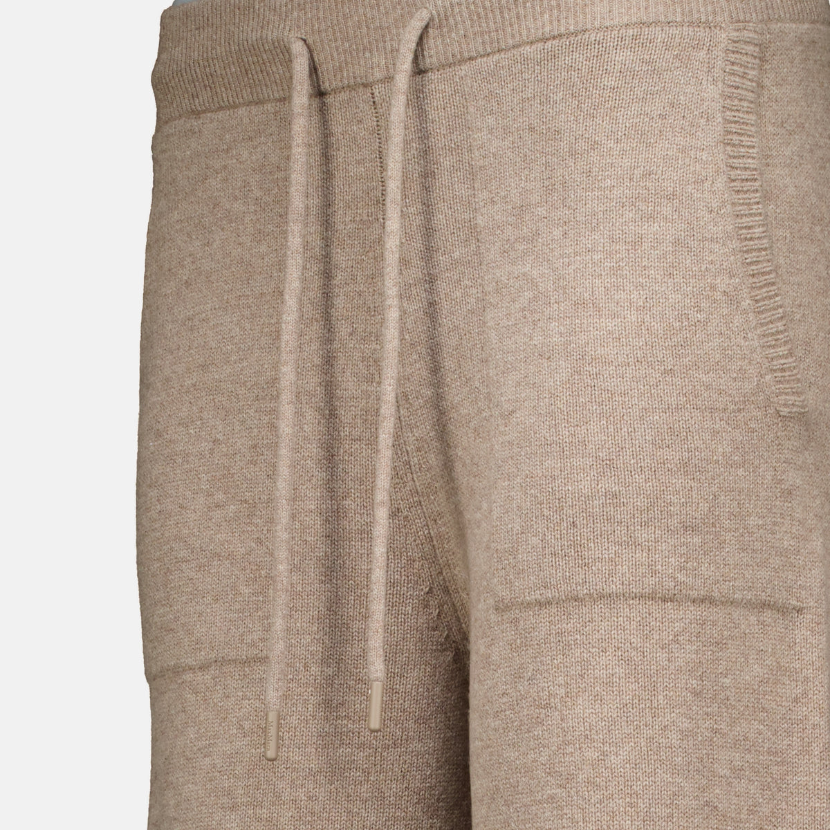 Pantalons Pantalon large en cachemire Max Mara Beige Femme