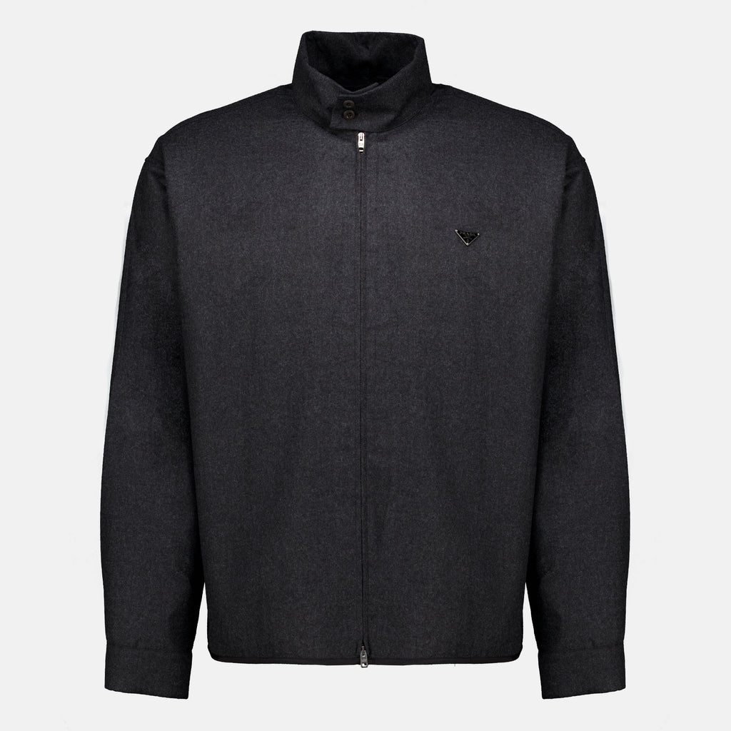 Chemises ウールジップジャケット Prada Gris Homme
