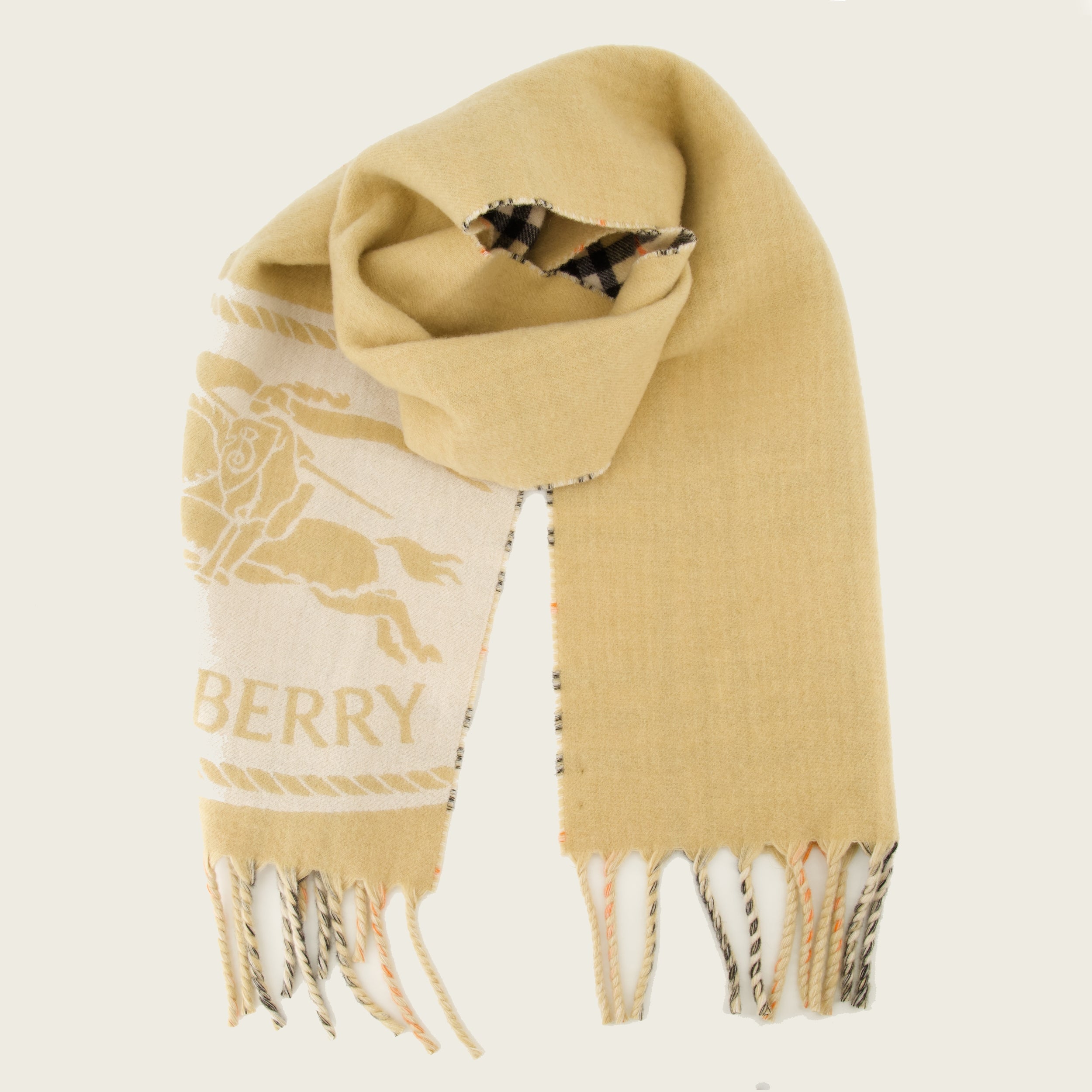 Image of the Burberry Cavalier EKD Scarf for Unisex - Autumn-Winter 2025 - Back View