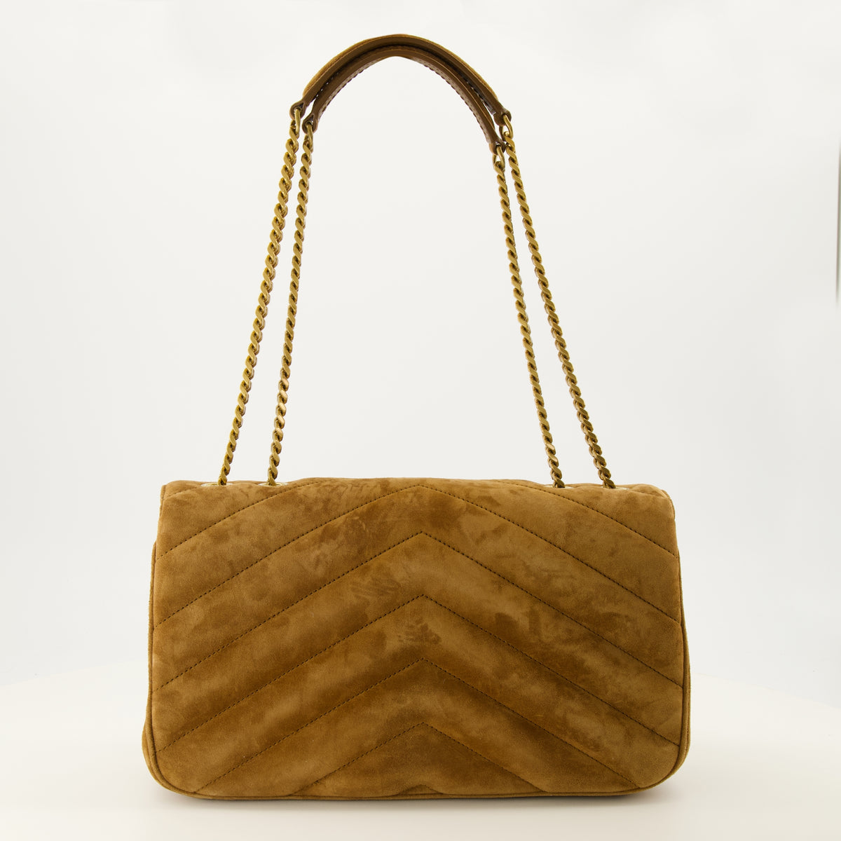 Sacs à main et épaule Borsa Medium Loulou in Suede Marrone Saint Laurent Marron Femme