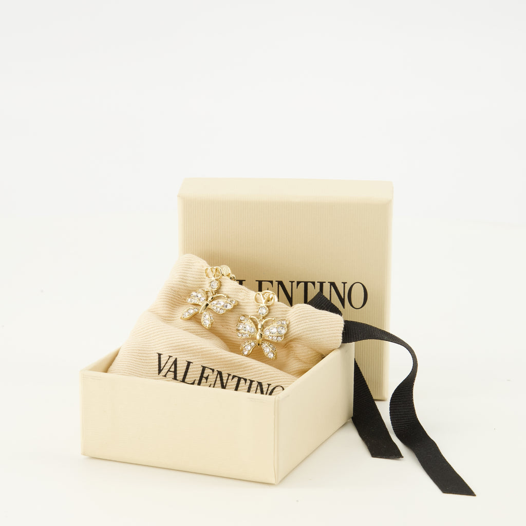 Bijoux Pendientes Flutterby Crystals Swarovski® Valentino Garavani Argenté Femme