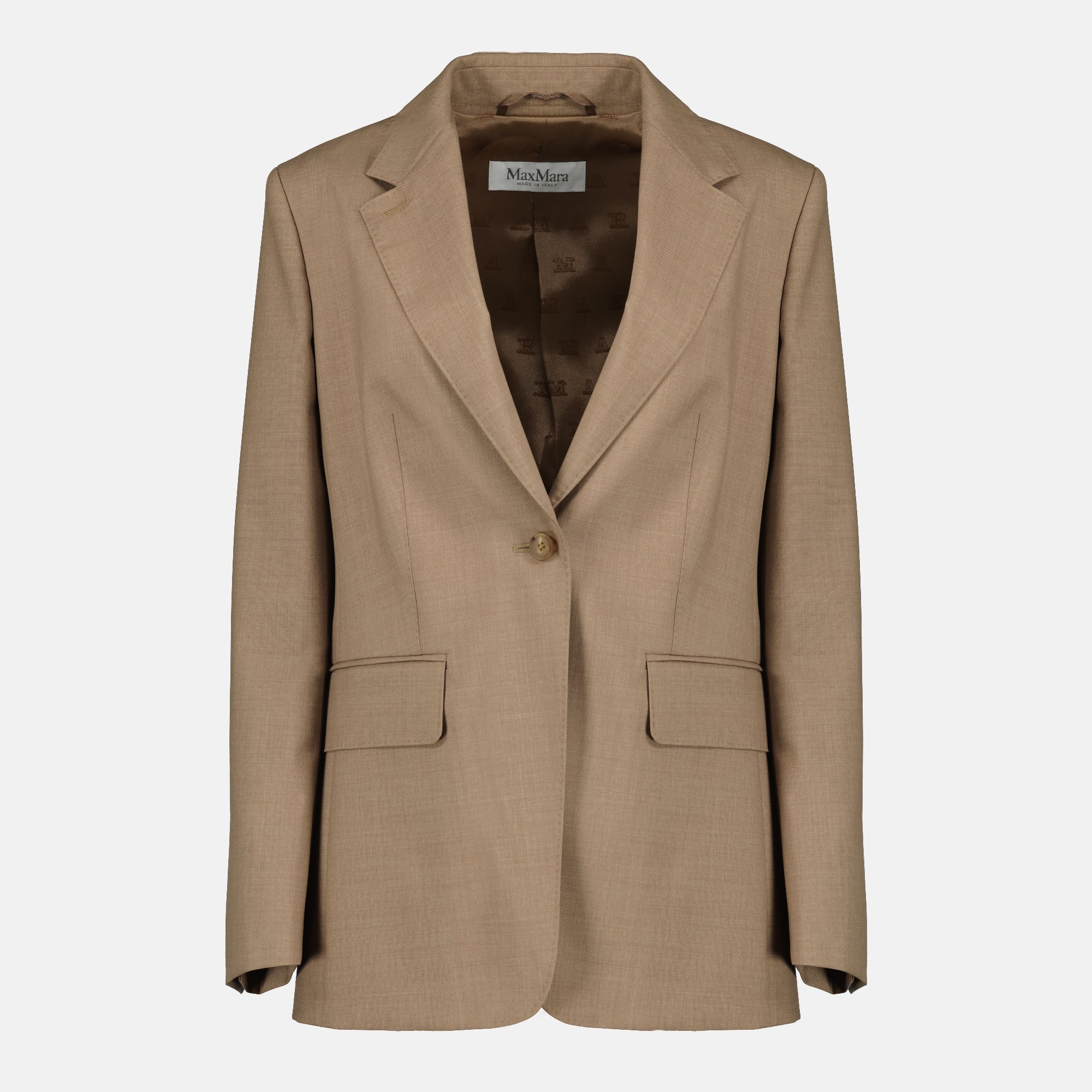 Image de l'article Blazer en laine marron de la marque Max Mara pour Femme - Saison Printemps-Été 2026 - Vue de Face