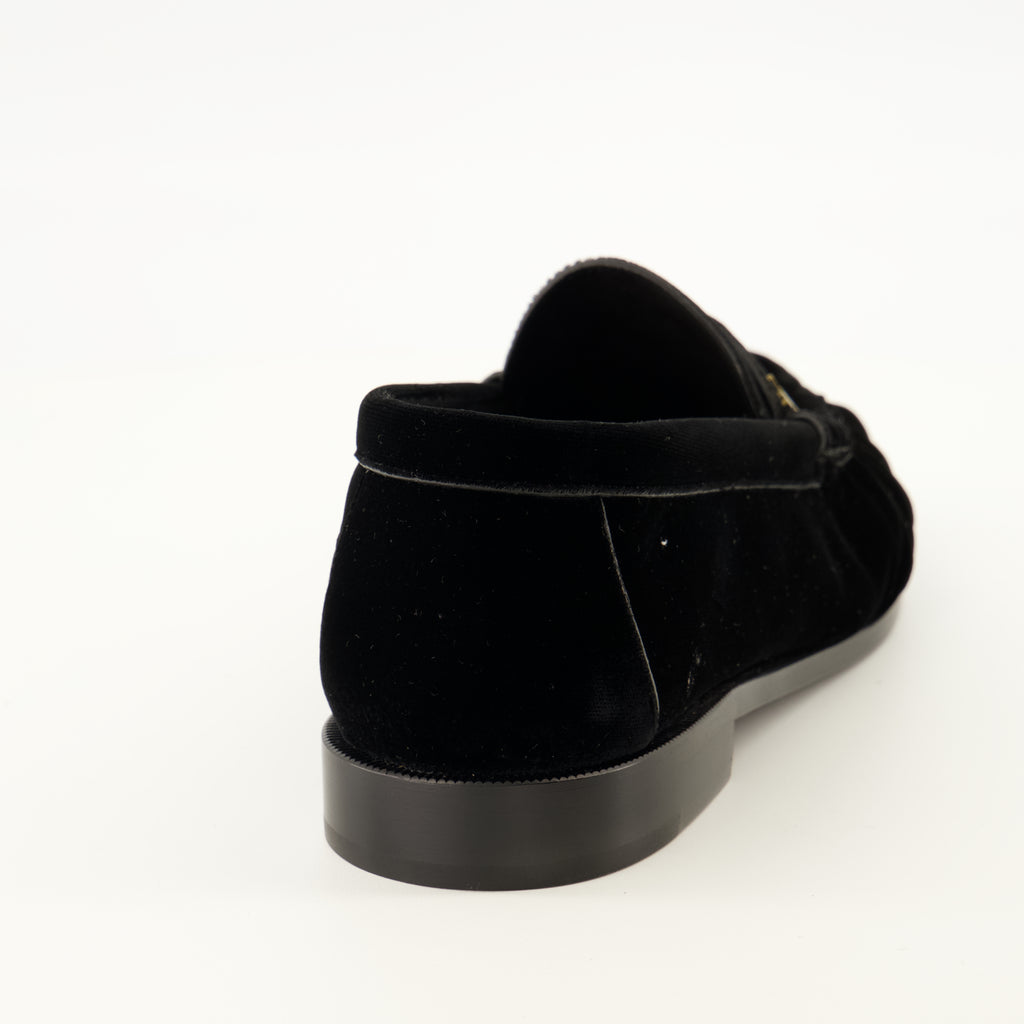 Mocassins Schwarzer Samt Supple Loafer Saint Laurent Noir Homme