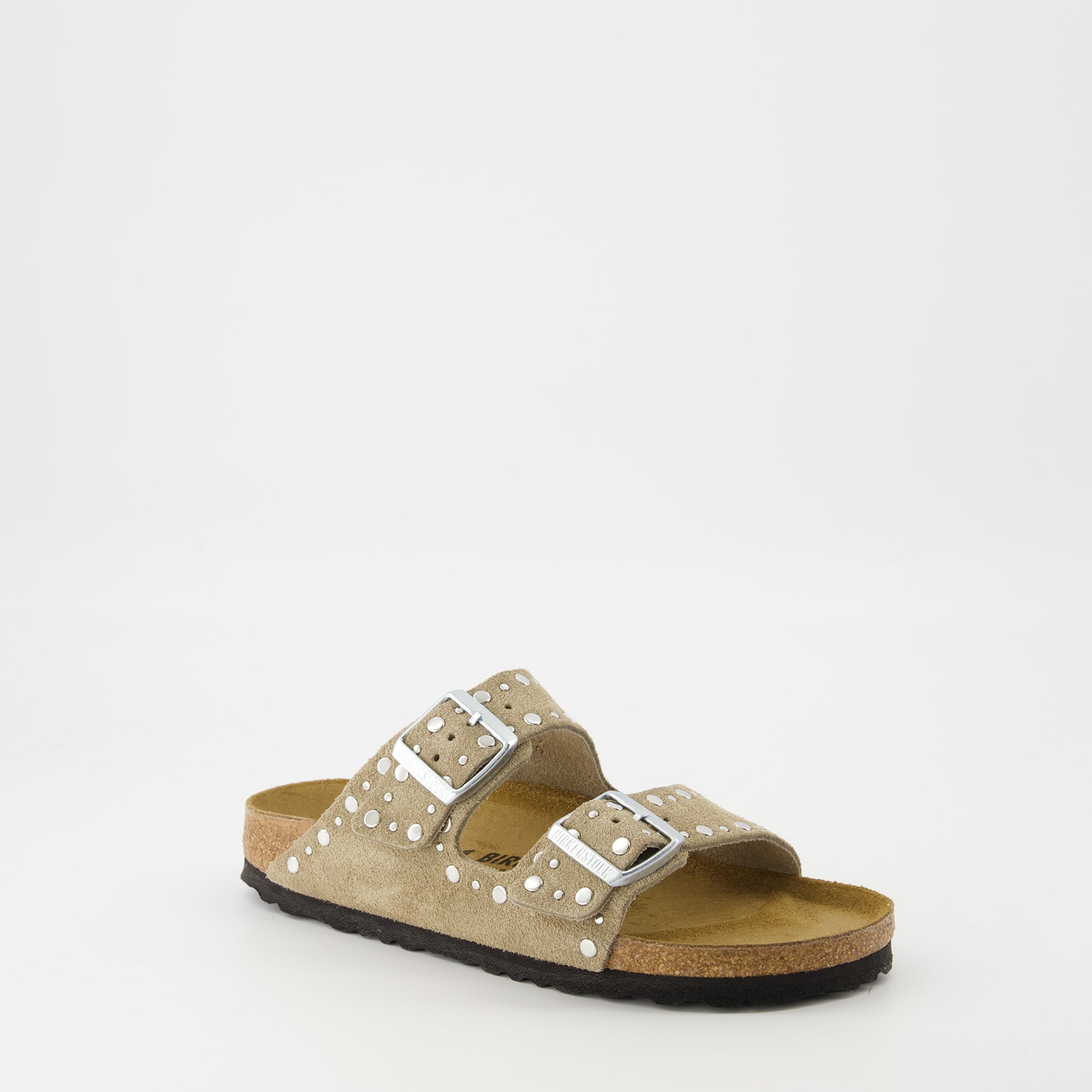 Chaussures ouvertes Arizona Rivet Sandals Birkenstock Beige Femme