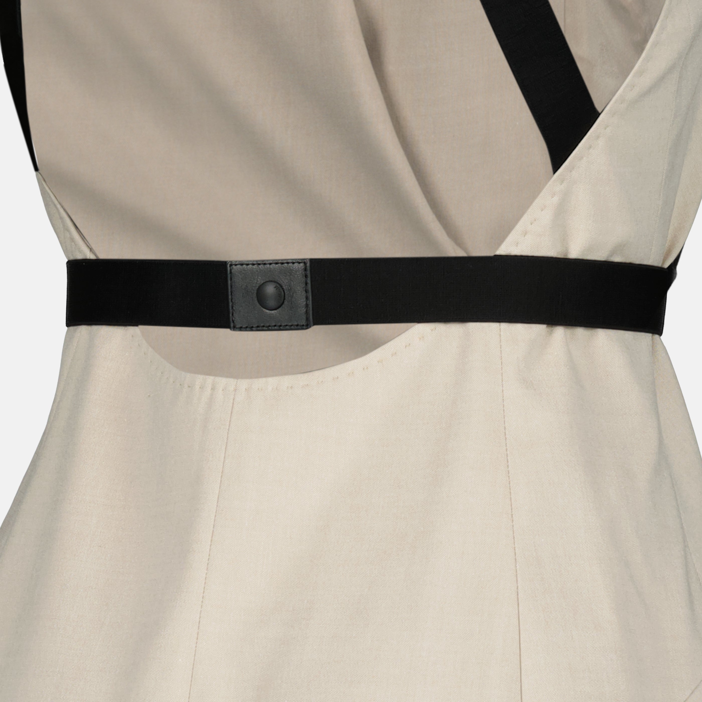 Image de l'article Robe beige en toile de coton et laine de la marque Max Mara pour Femme - Saison Printemps-Été 2026 - Vue détaillée_2
