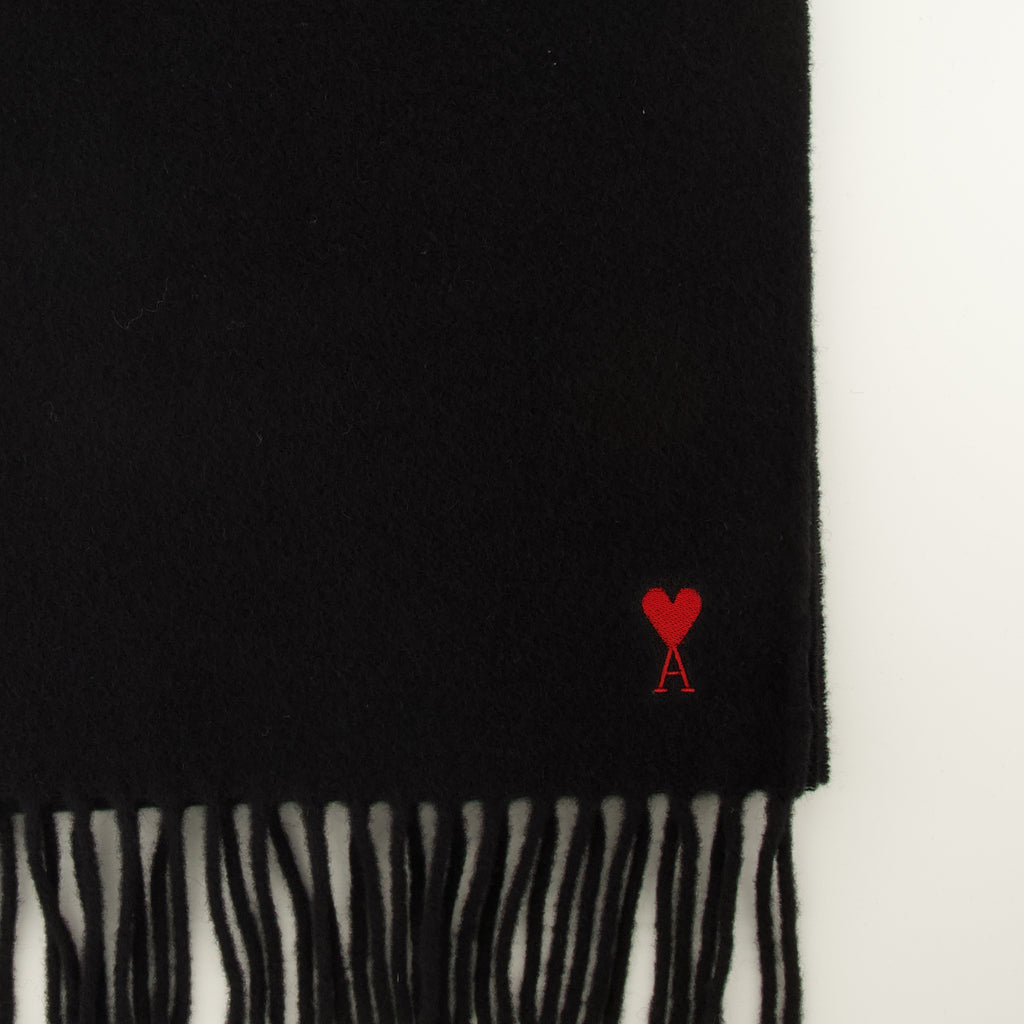 Écharpes, foulards et gants Schwarzer Wollschal Ami PARIS Noir Unisexe