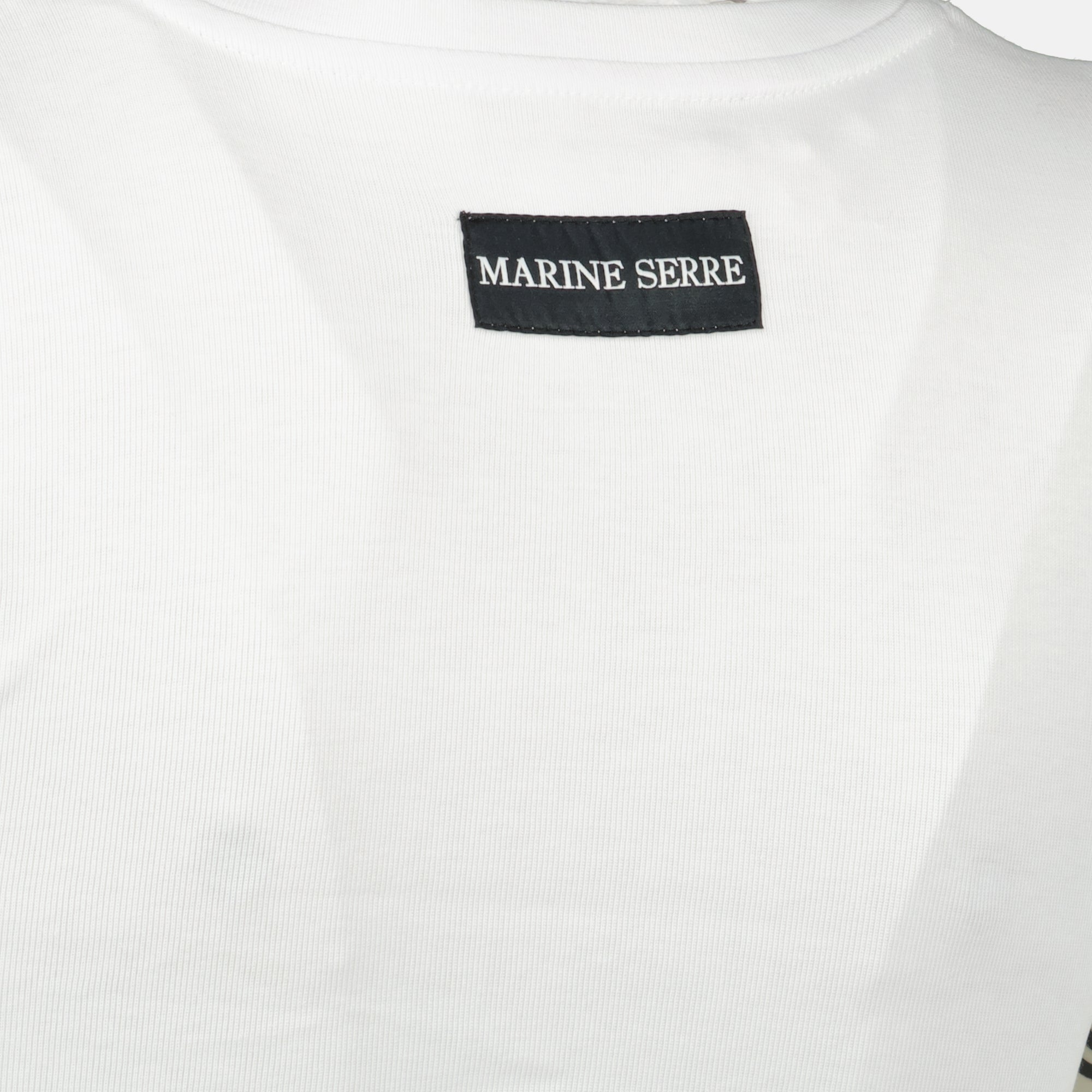 Image de l'article T-shirt Moon blanc de la marque Marine Serre pour Femme - Saison Automne-Hiver 2025 - Vue détaillée_2