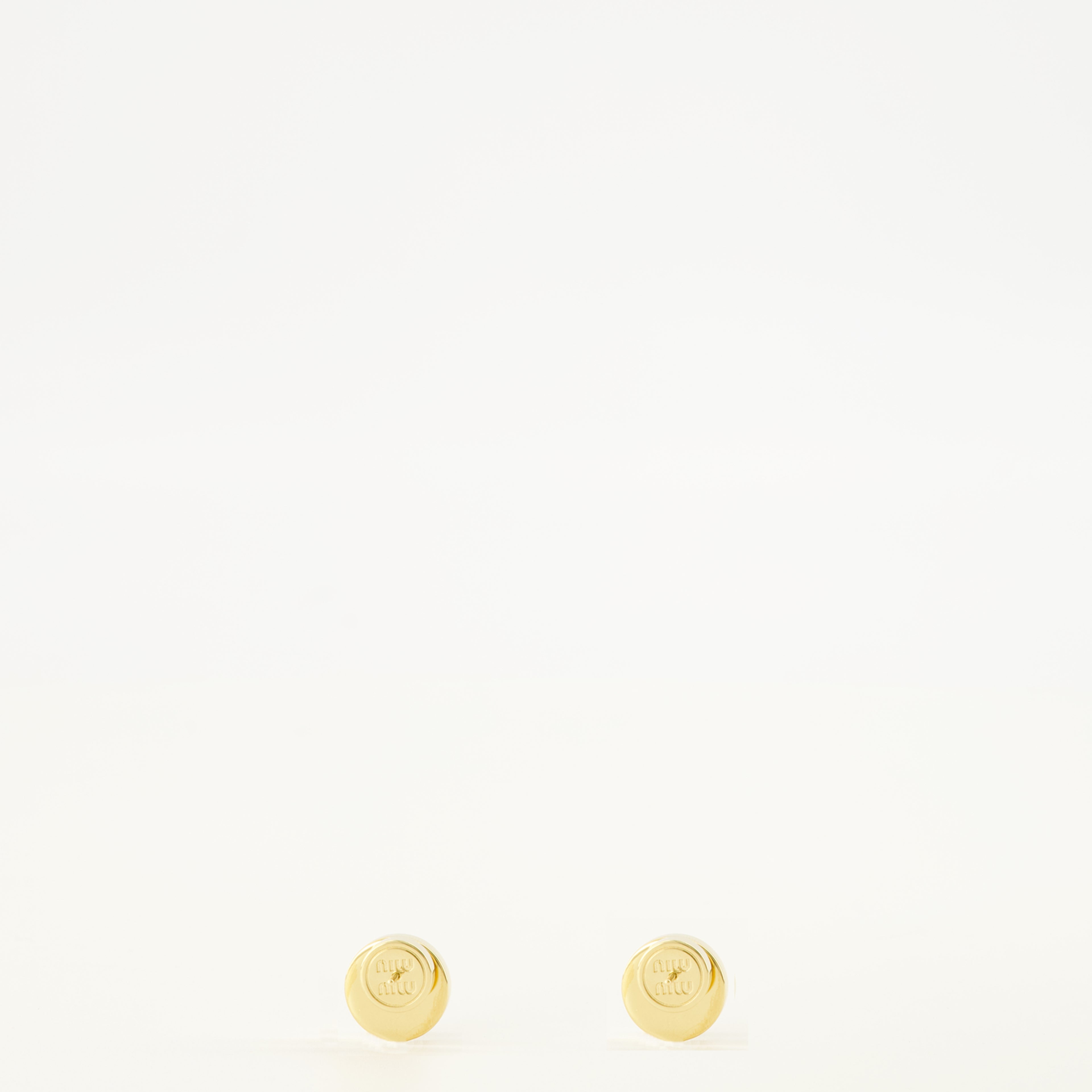 Bijoux Brincos de Metal com Email Branco Miu Miu Noir Femme