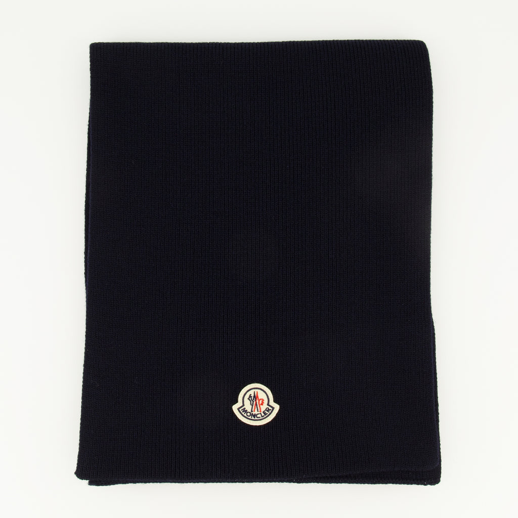 Bild des Moncler Herren Schals aus Marineblauer Wolle - Herbst-Winter Saison 2025 - Detaillierte Ansicht_2