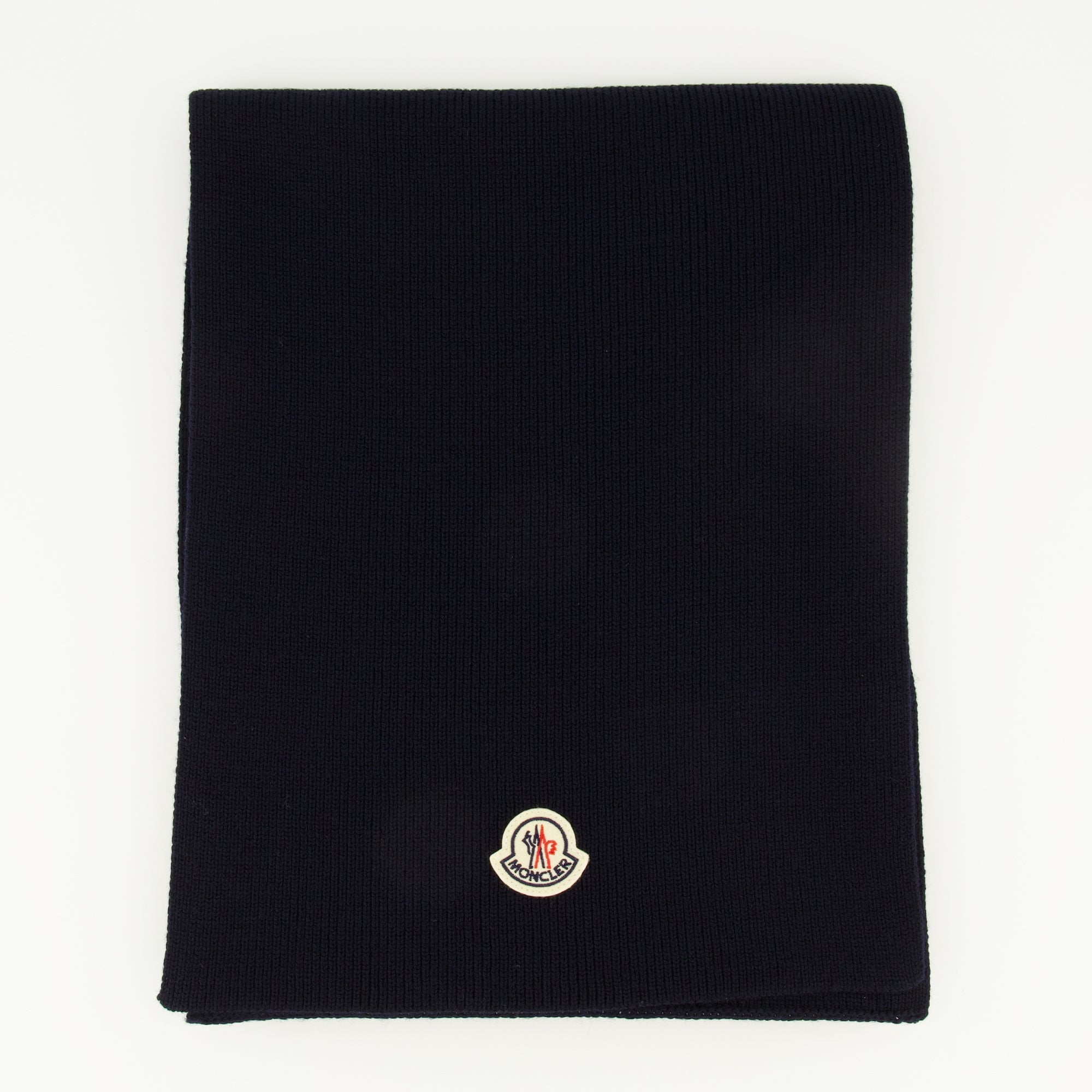 Bild des Moncler Herren Schals aus Marineblauer Wolle - Herbst-Winter Saison 2025 - Detaillierte Ansicht_2