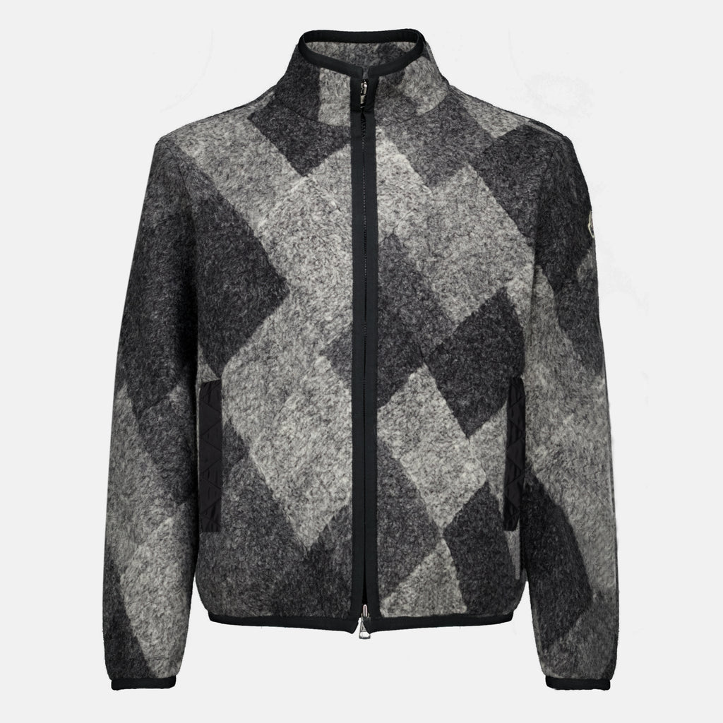 Vestes 지퍼 패턴 울 가디건 Moncler Gris Homme