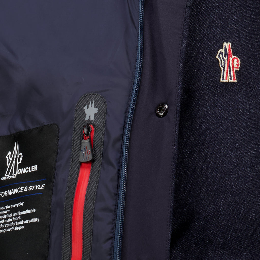Manteaux Servance Denim Effekt Ski Daunenjacke Moncler Grenoble Bleu foncé Homme