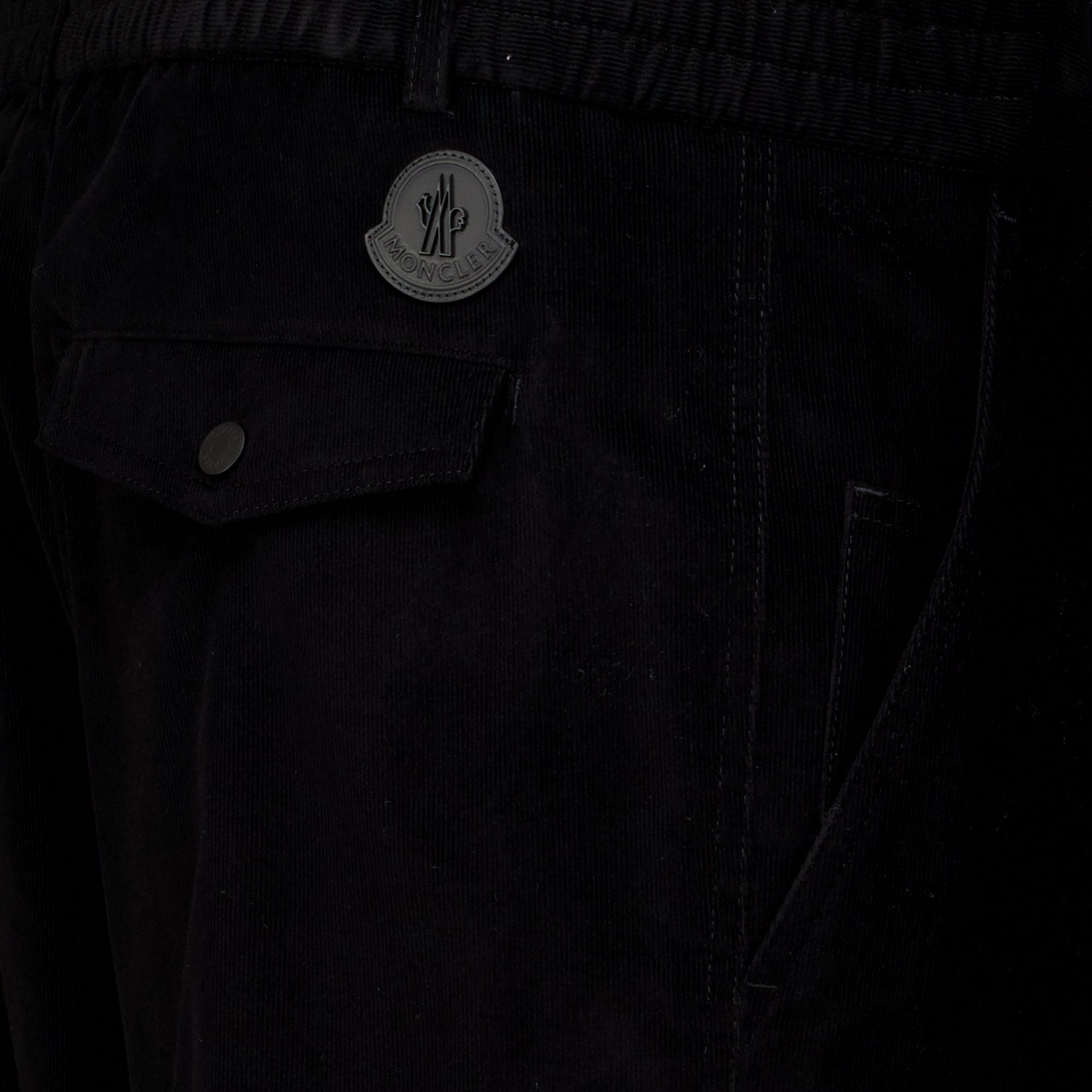Pantalons Pantalones de Pana Negros Moncler Noir Homme