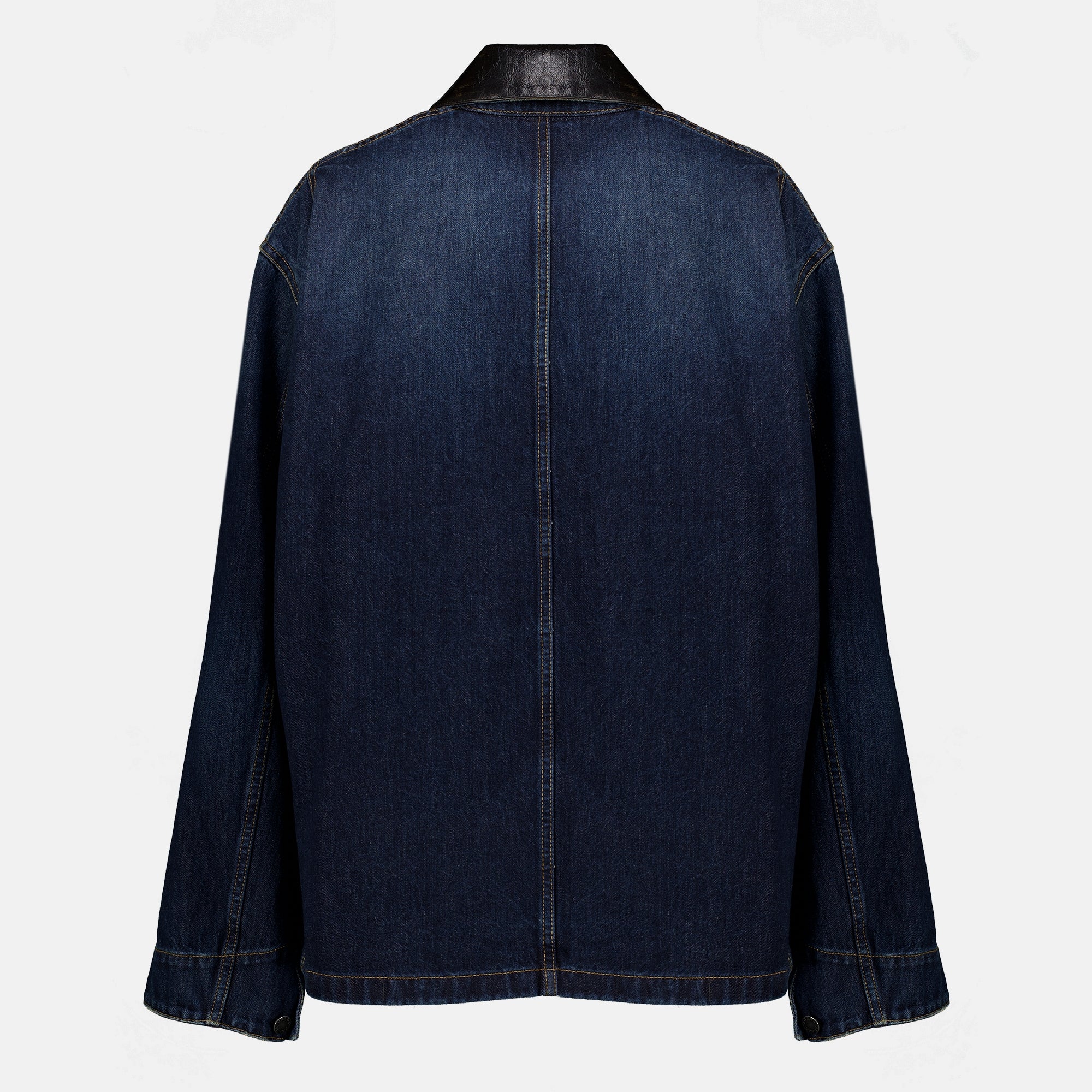 Vestes Casaco de Denim e Couro Azul Escuro Prada Bleu foncé Femme