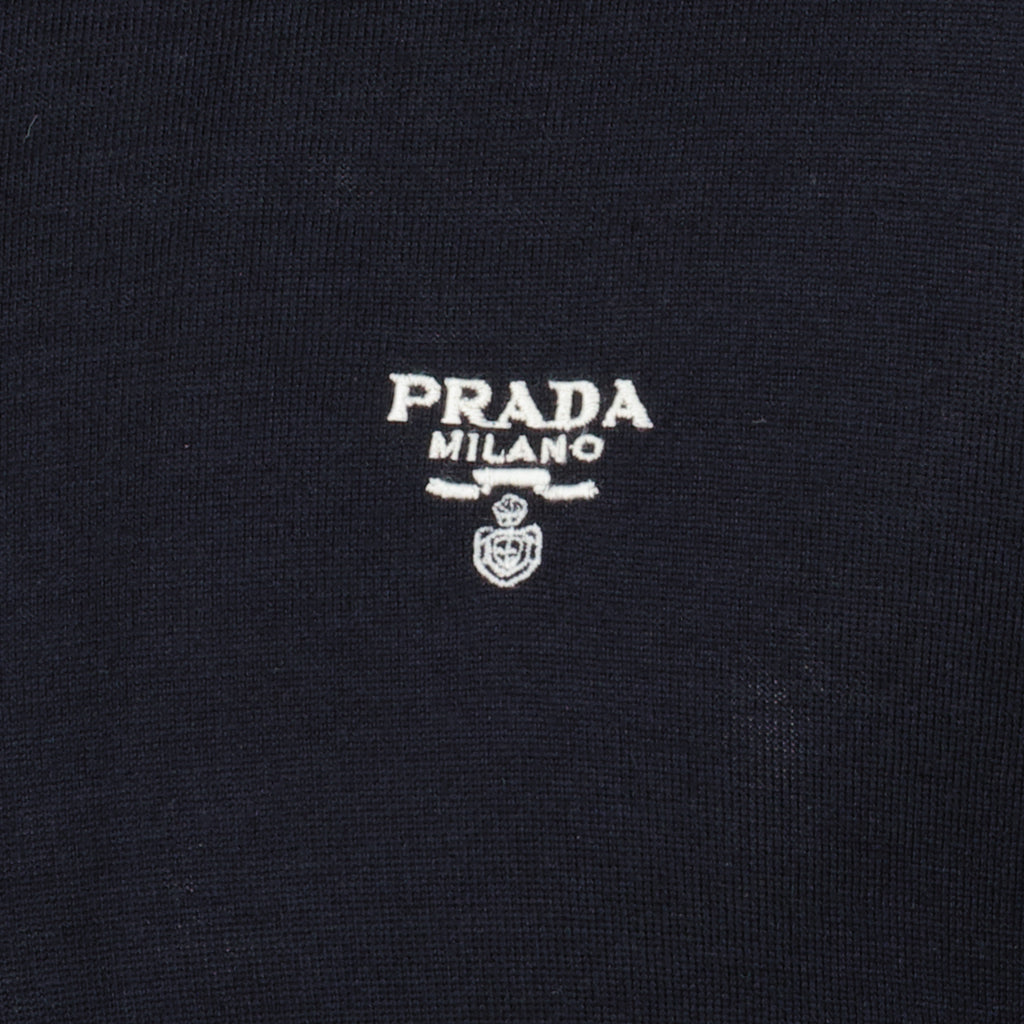 Maille T-shirt in Lana Fine Blu Navy Prada Bleu foncé Homme