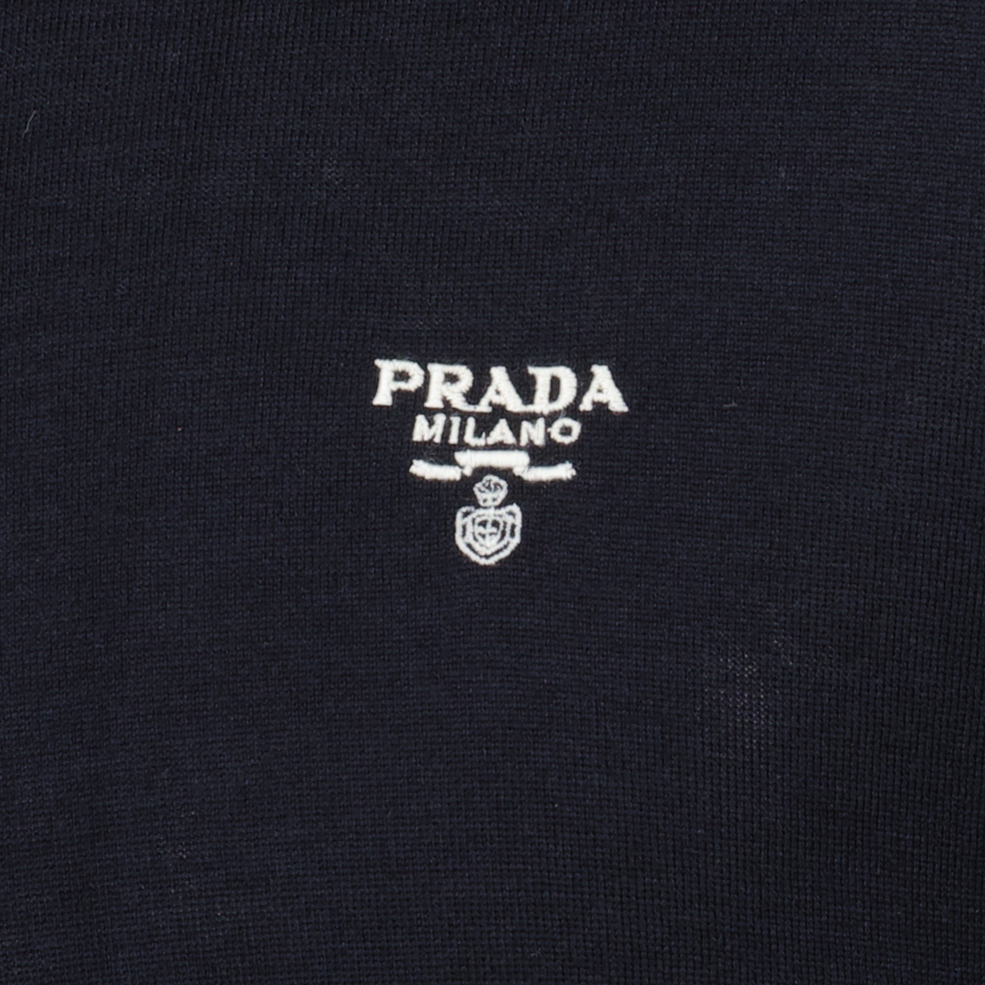 Maille T-shirt in Lana Fine Blu Navy Prada Bleu foncé Homme