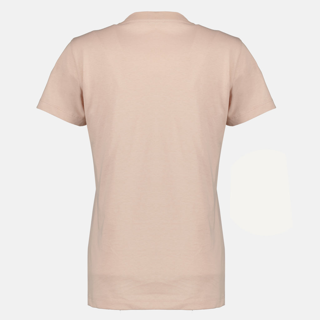 T-shirts 핑크 색상의 자수 로고 면 티셔츠 Moncler Rose Femme