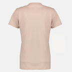 T-shirts 핑크 색상의 자수 로고 면 티셔츠 Moncler Rose Femme