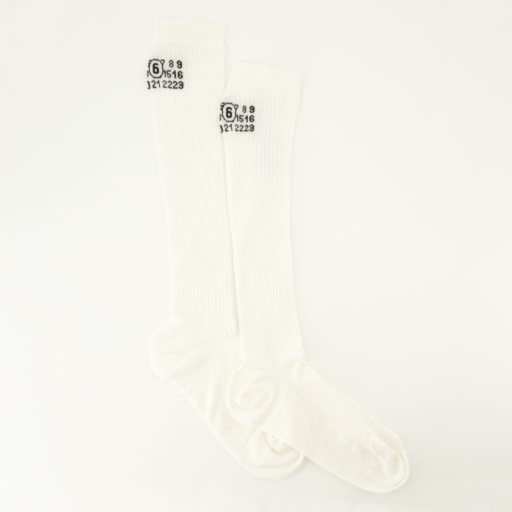 Sous-vêtements et homewear Calze bianche a coste sopra il polpaccio Mm6 Blanc Femme
