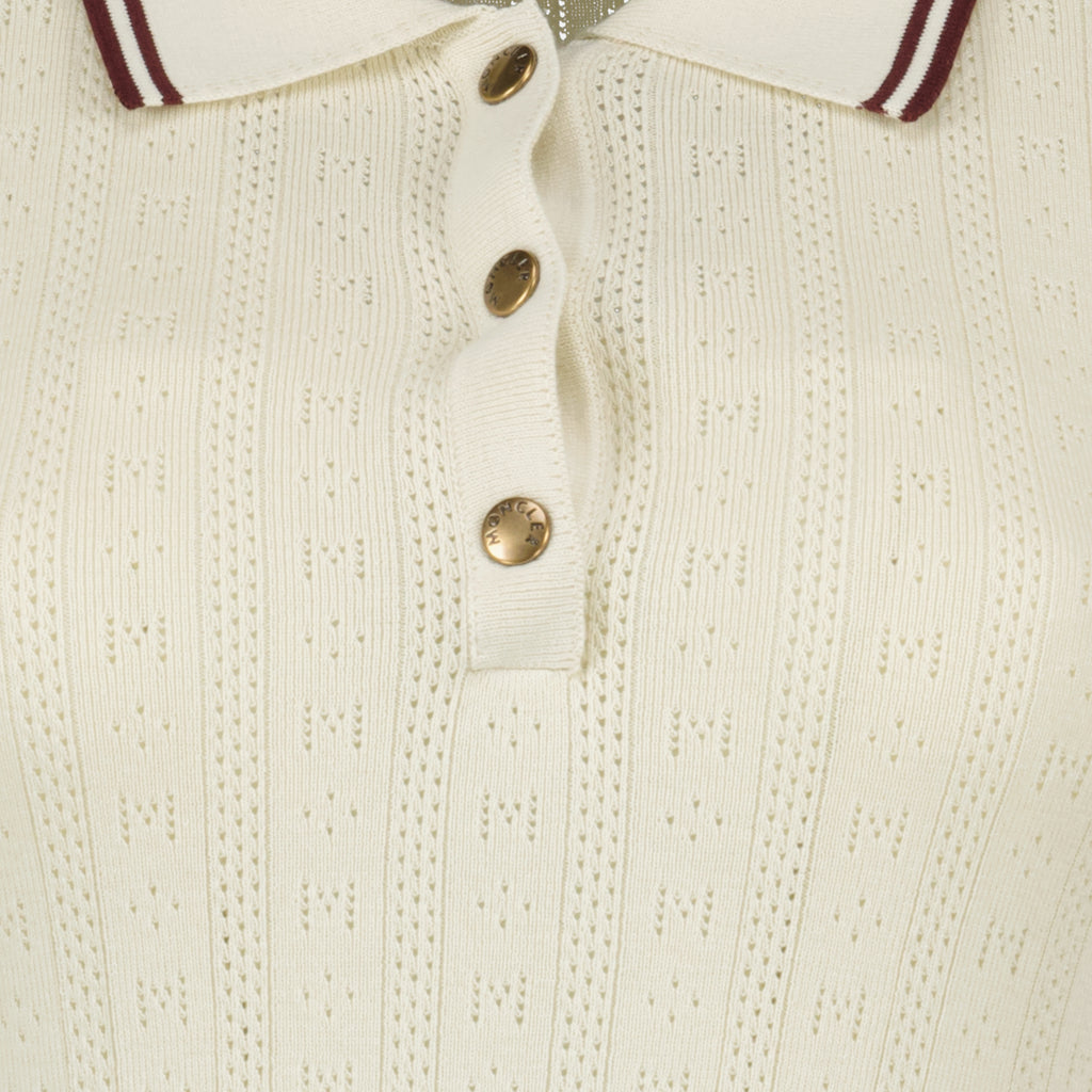 Polos 베이지 패턴 코튼 폴로 Moncler Blanc Femme