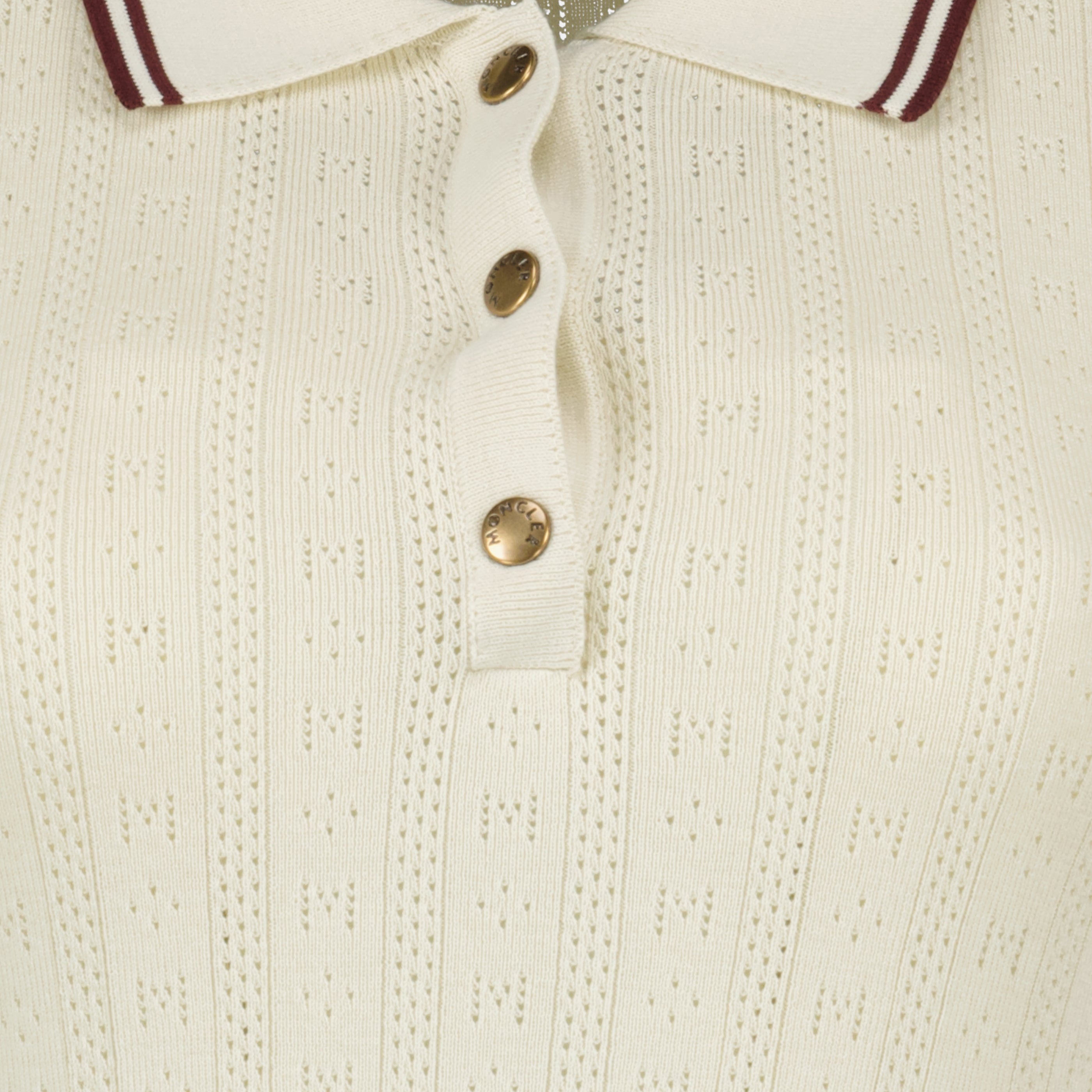 Polos Polo en coton à motif beige Moncler Blanc Femme
