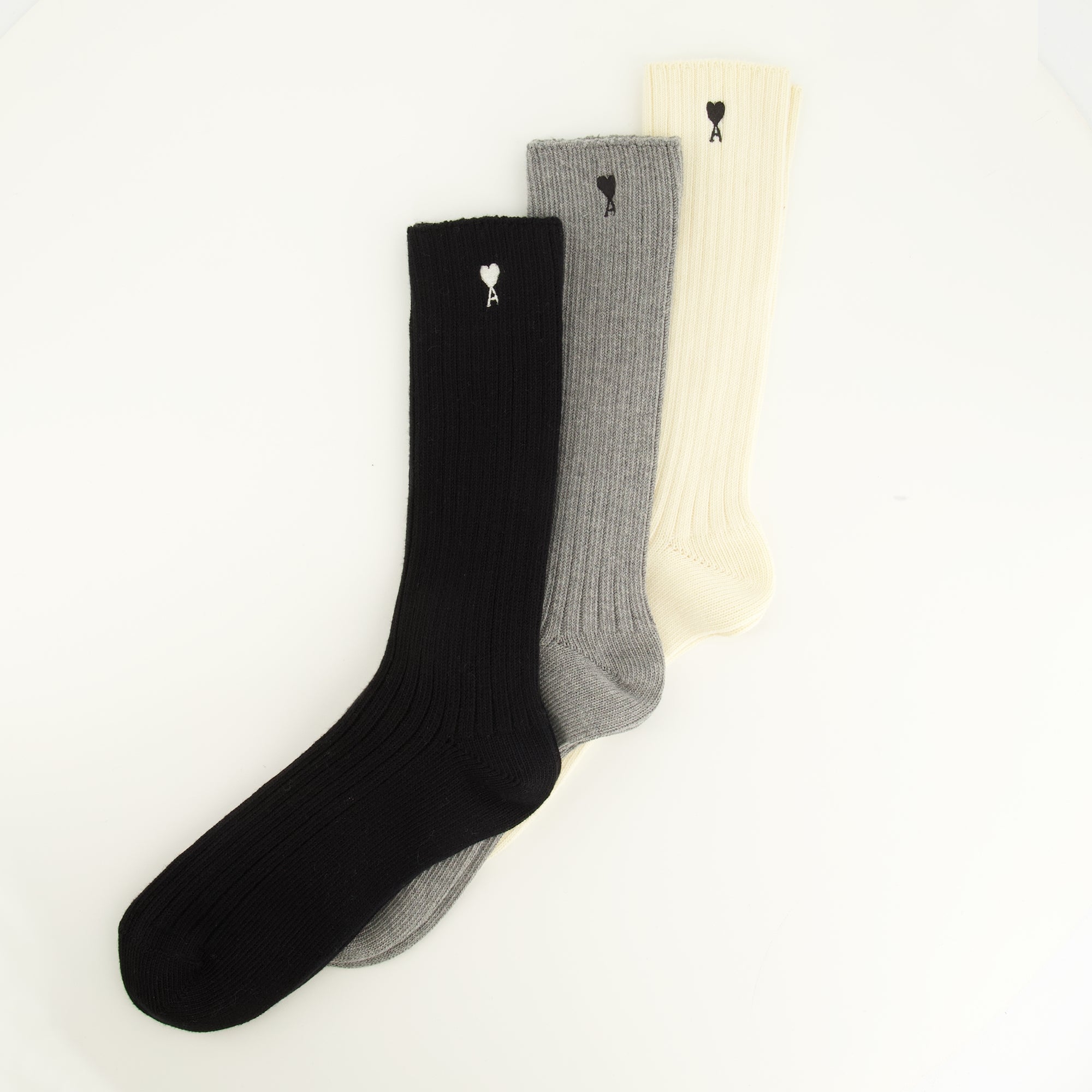 Sous-vêtements et homewear Set of 3 AMI Heart Cotton Socks Ami PARIS Noir Unisexe