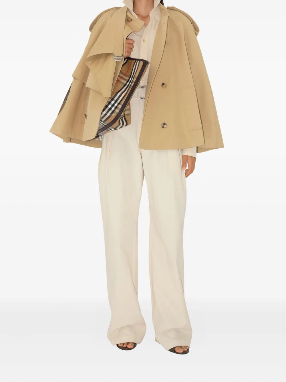 Vestes Capa di Cotone Beige Burberry Beige Femme