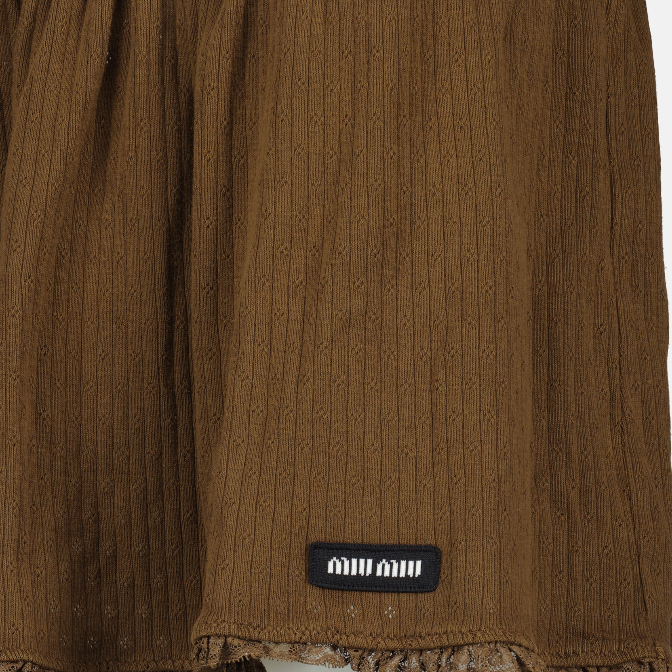 Jupes Mini jupe marron en coton Miu Miu Marron Femme
