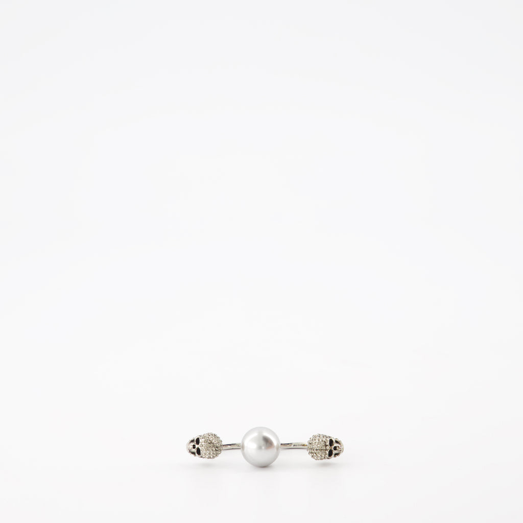 Joias Bague double Skull Alexander McQueen Prata Femme
