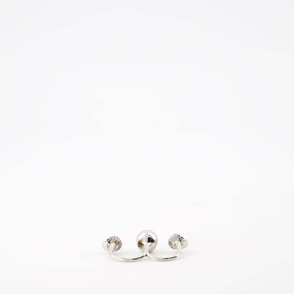 Joias Bague double Skull Alexander McQueen Prata Femme