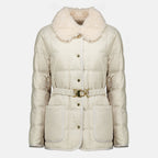 Manteaux Chaqueta de Plumas Beige Cygnes con Cinturón Moncler Beige Femme