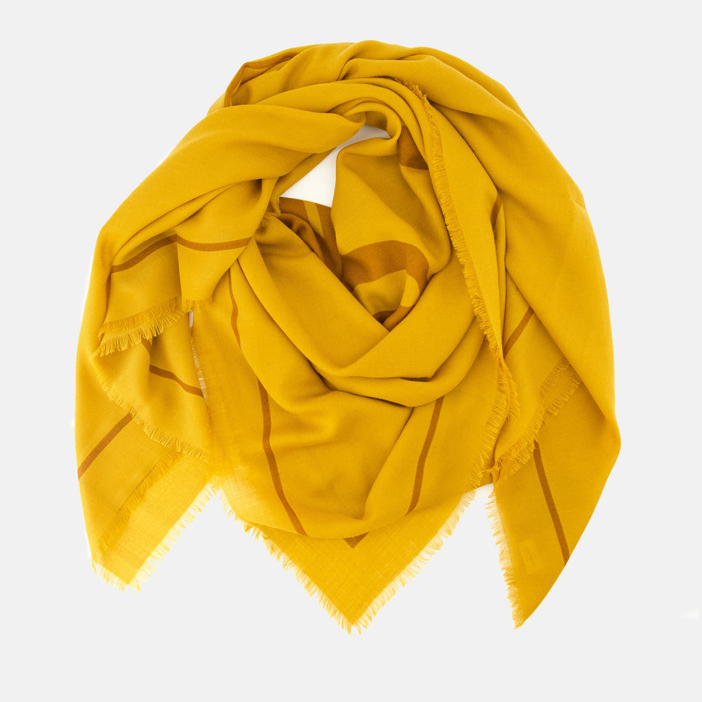 Écharpes, foulards et gants Cassandre Seidenschal aus gelber Wolle Saint Laurent Jaune Femme