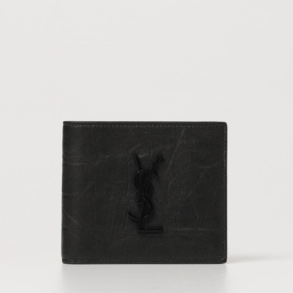 Petite maroquinerie Portefeuille Cassandre effet croco Saint Laurent Noir Homme