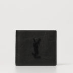 Petite maroquinerie Portefeuille Cassandre effet croco Saint Laurent Noir Homme