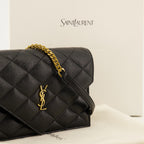 Petite maroquinerie Paris Geldbörse mit schwarzer Lederkette Saint Laurent Noir Femme